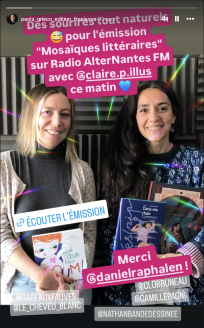Clerpée et Paola Grieco, Radio Alternantes, émission "Mosaïques littéraires"